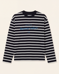 Washed Blue Logo Striped Long Sleeve
